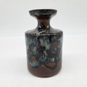 Vintage Pottery Craft USA Stoneware Small Vase With Unique Drip Glaze Finish